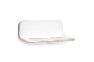 miacara-gatto-arco-kattenvoerbak-met-porseleinen-b Gatto Arco, Cat Food Bowl with Porcelain Bowls, HPL White