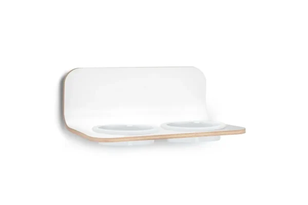 Gatto Arco, Cat Food Bowl with Porcelain Bowls, HPL White