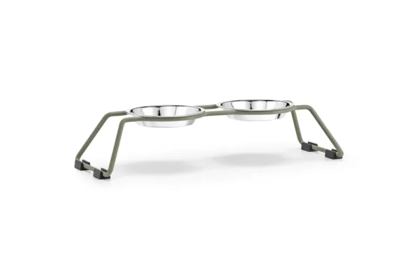 miacara-gatto-cena-kattenvoerbak-met-roestvrijstal Gatto Cena, Cat Food Bowl with Stainless Steel Bowls, Grolive Powder Coated